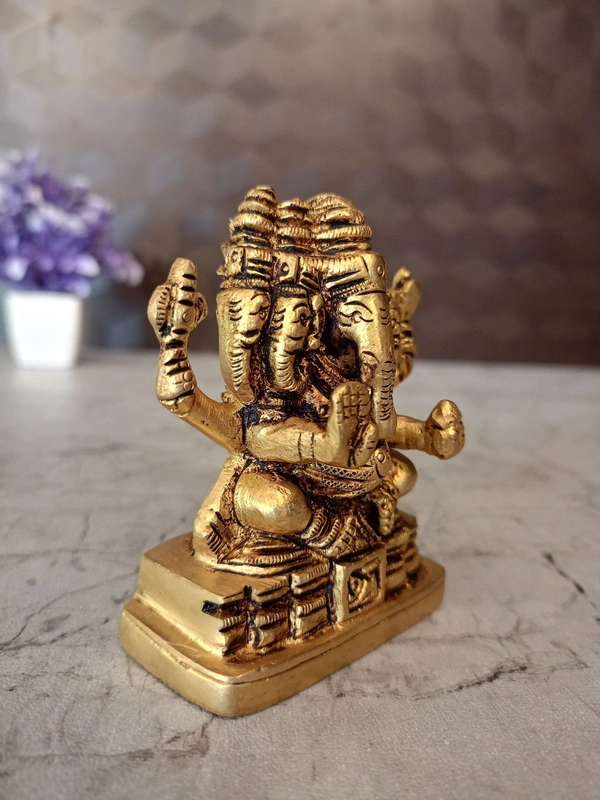 Buy Brass Panjamuha Ganesha statue For Pooja / 