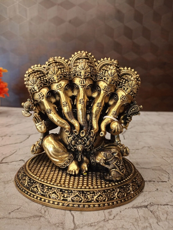 Brass Fine Art Panjamuga Ganesha Idols