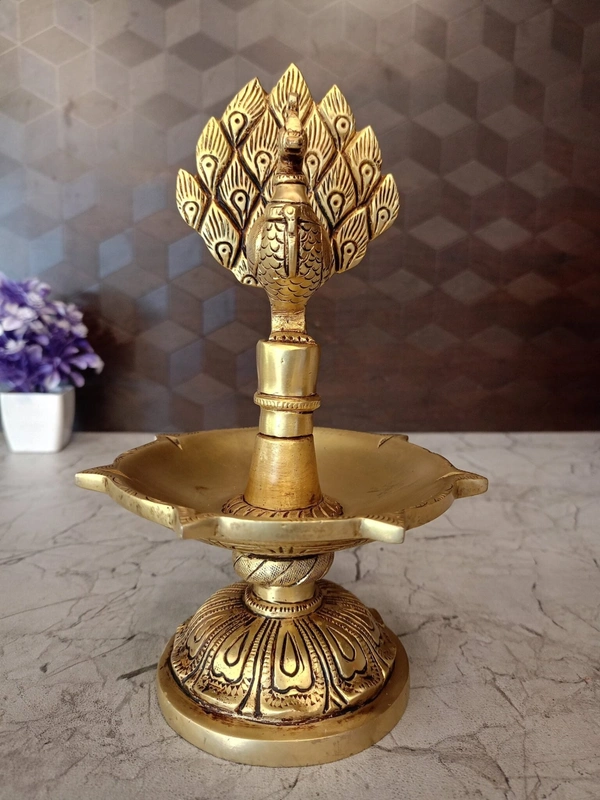 DecorsOne Buy Brass Peacock With 7 face Diya