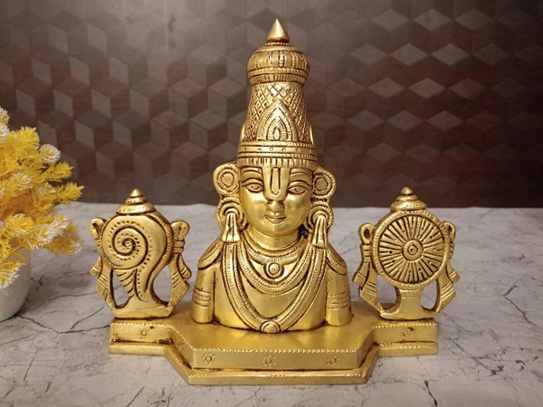 Brass Balaji With Sangu Chakra