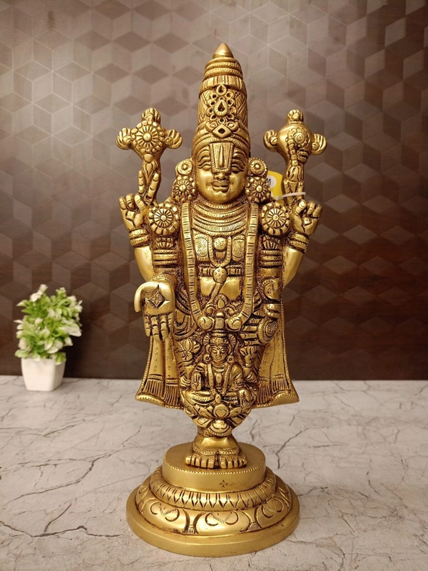 Handcrafted Brass Balaji Idol - Perfect for Pooja & Gifting / Venkateshwara  Idol for Home & Office