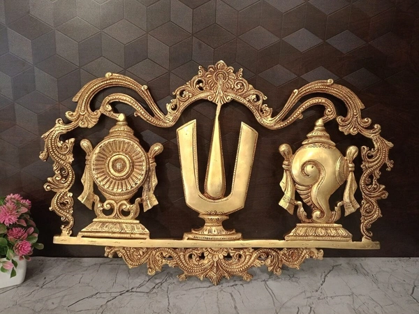 Buy Brass Perumal Namam Wall Mount For Pooja Door