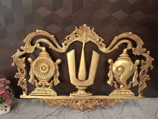 Buy Brass Perumal Namam Wall Mount For Pooja Door