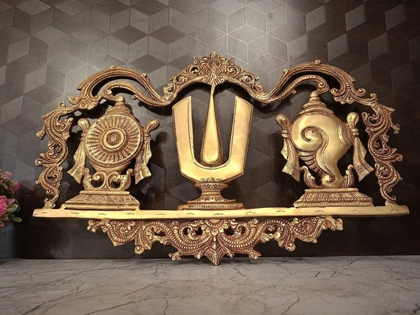 Buy Brass Perumal Namam Wall Mount For Pooja Door
