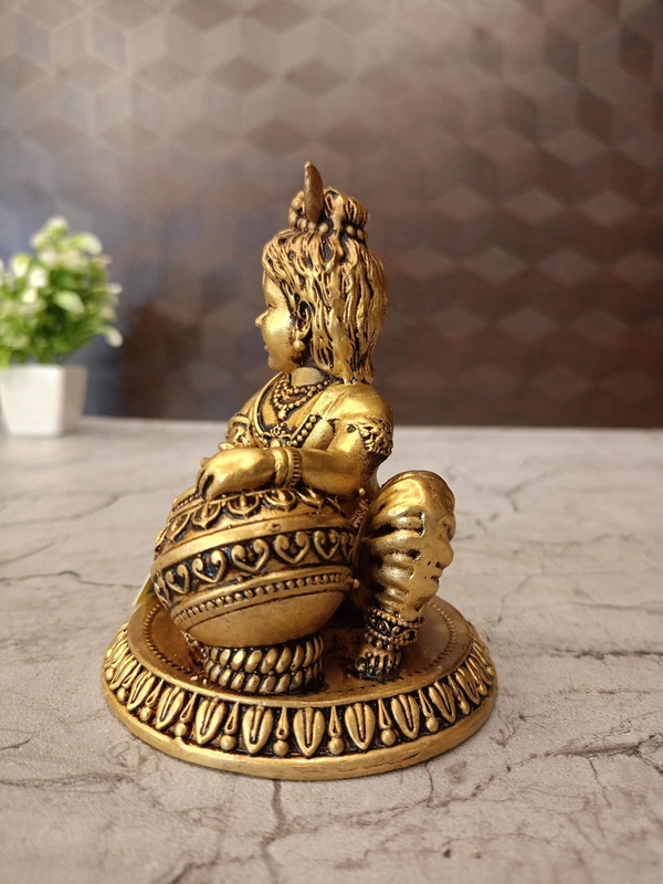Brass Fine Art Butter Pot Krishna Idol 