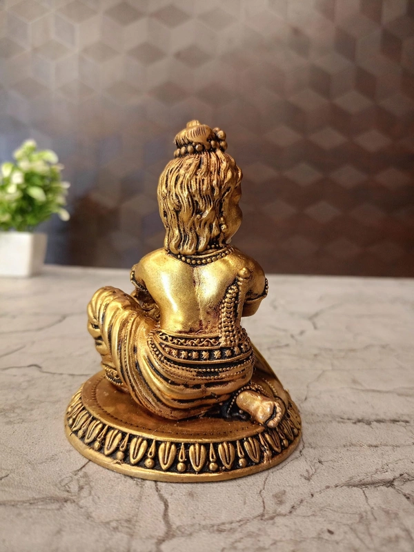 Brass Fine Art Butter Pot Krishna Idol 