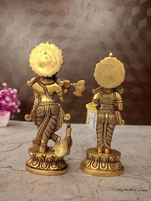 Brass Radha Krishna Pair Idol For Wedding Gifts