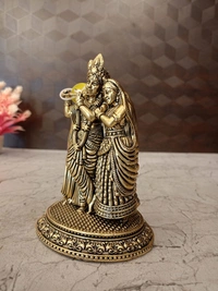 Brass Round Base Fine Art Radha krishna Statue For Wedding Gifts