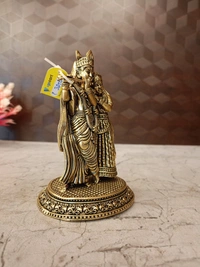 Brass Round Base Fine Art Radha krishna Statue For Wedding Gifts