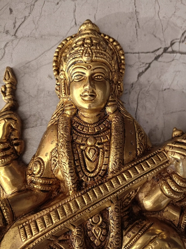 Brass Saraswathi Wall Mount Idol