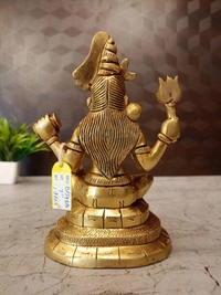 Brass Shiva Sitting On Snake Idol 