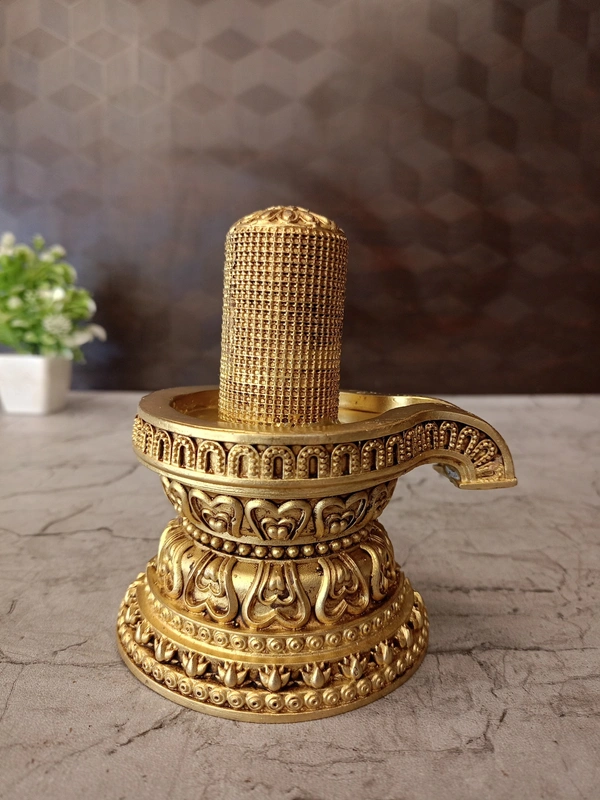 DecorsOne Brass Fine Art 1008 Shivalingam Idol 5"
