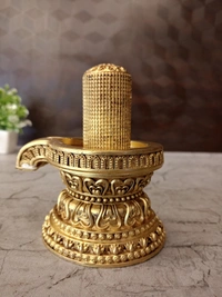 DecorsOne Brass Fine Art 1008 Shivalingam Idol 5"
