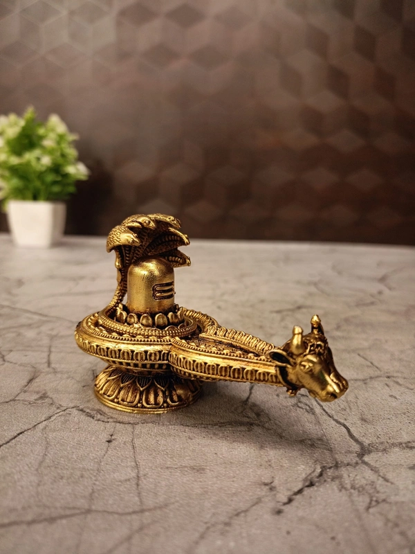 Brass Fine Art Shiva Lingam With Snake