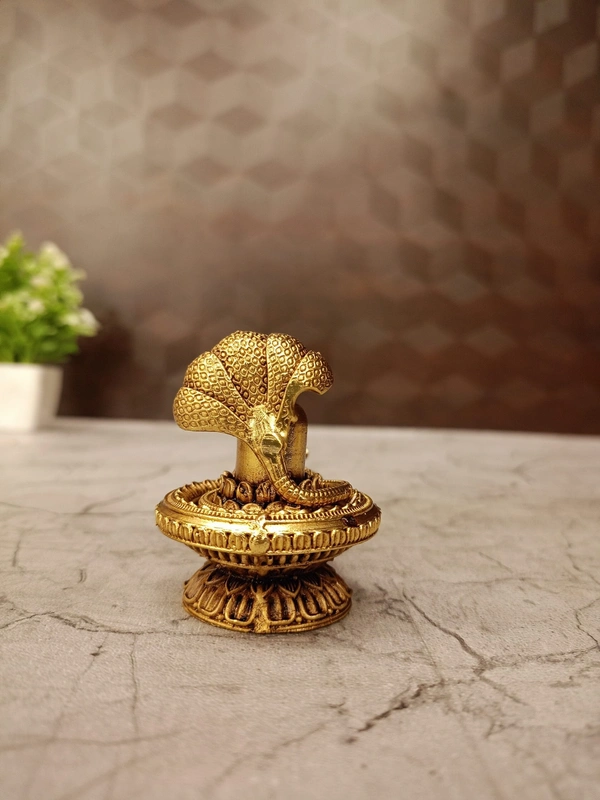 Brass Fine Art Shiva Lingam With Snake