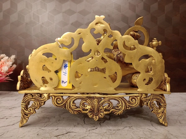 DecorsOne Brass Sofa Ganesha Idol , Divine Comfort & Elegant Decor / Gifts For Weddings