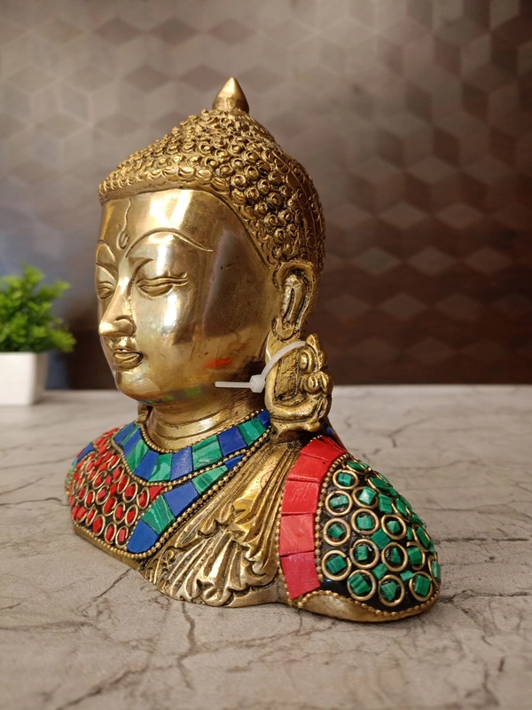 Brass Buddha Stone Red Blue And Green Color