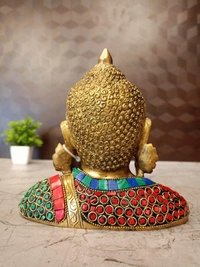Brass Buddha Stone Red Blue And Green Color