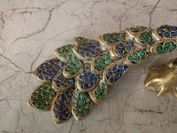 Buy Brass Stone Peacock , Blue And Green Stone Handicraft Idol 