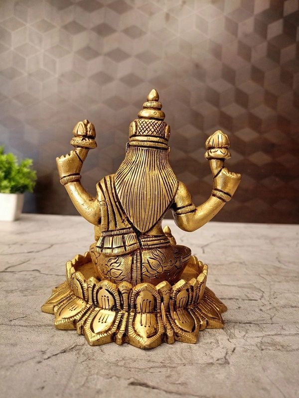 Brass Mahalakshmi On Lotus Idol