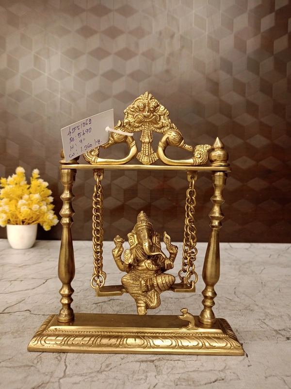 DecorsOne Bronze Swing Ganesha Statue 9″