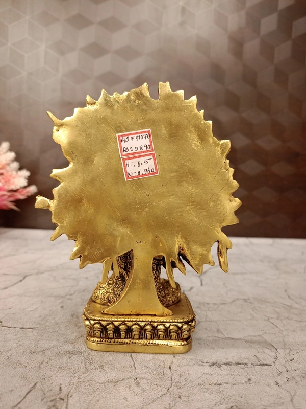 DecorsOne Brass Buddha Under Tree 6.5″