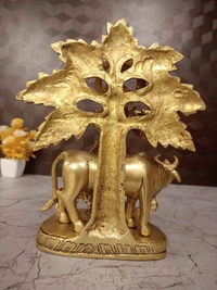 Buy Brass Cow Krishna With Tree Idol 