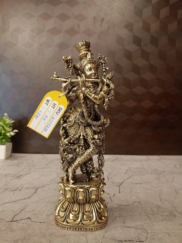 Brass Fine art Krishna idol