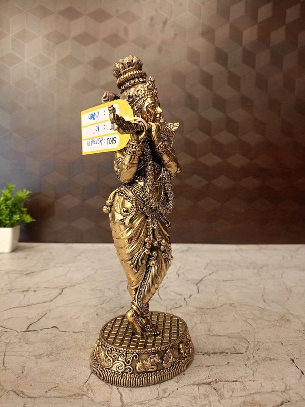 Brass Fine art Krishna idol