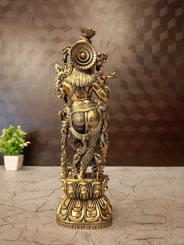 Brass Fine art Krishna idol