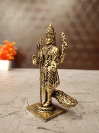 Brass Fine art Lord Murugan On Square Base