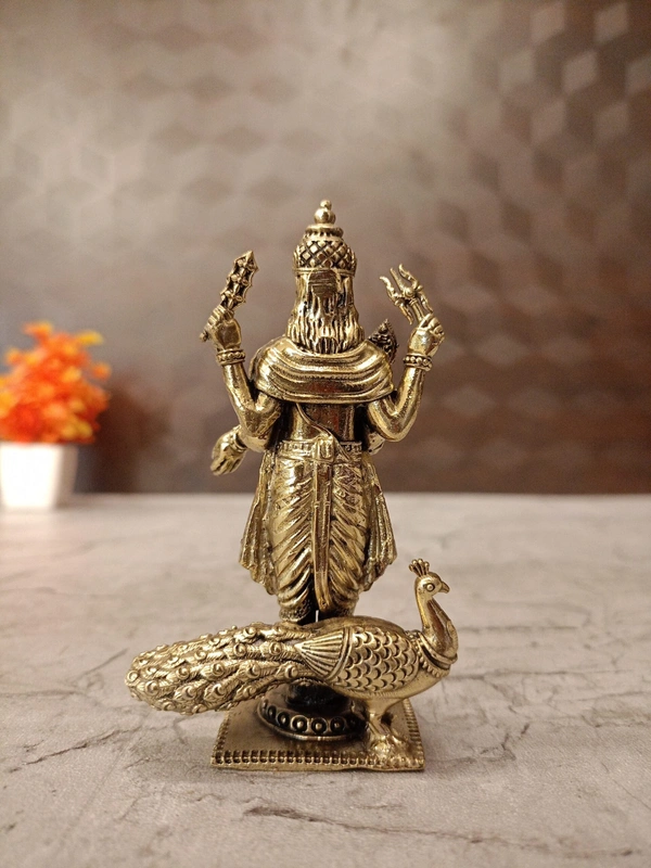 Brass Fine art Lord Murugan On Square Base