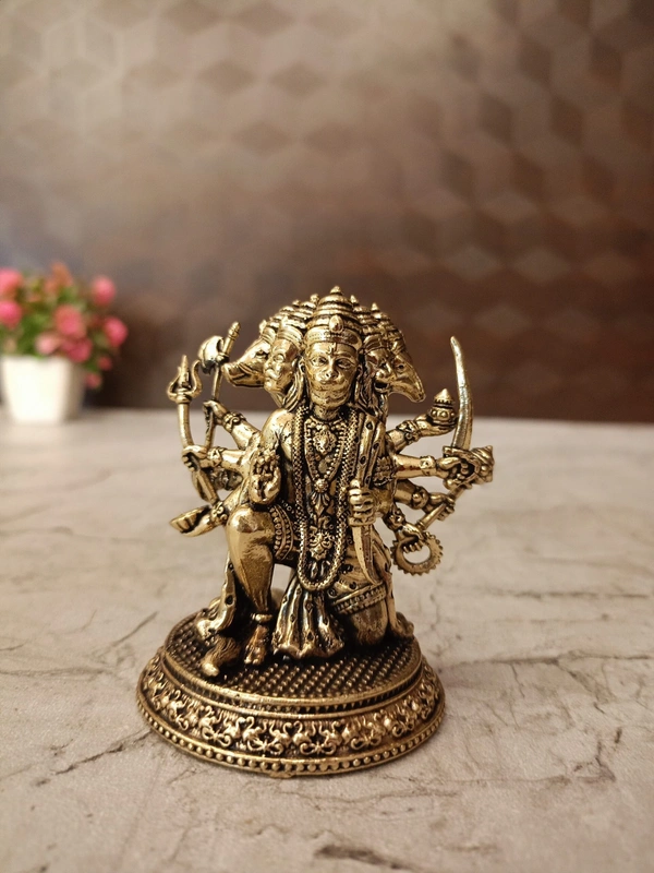 Brass Fine art Panchamuga Hanuman