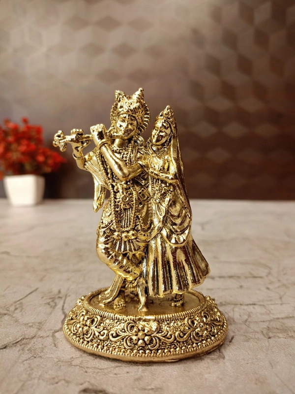 Brass Fine art Radha Krishna Idol 