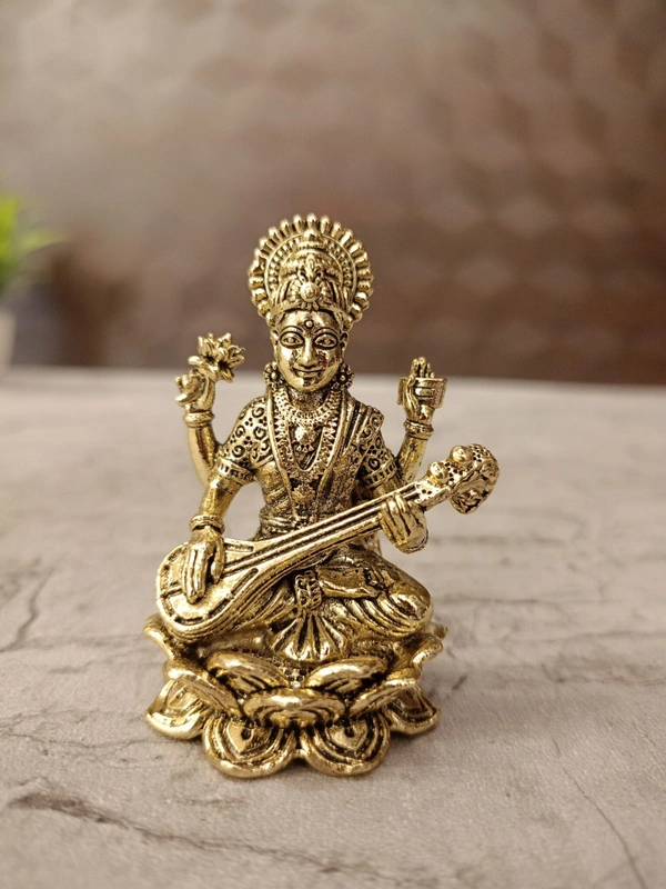 Brass Fine art Saraswathi Idol 