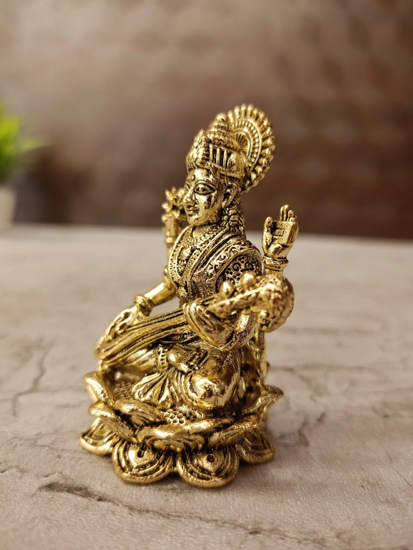 Brass Fine art Saraswathi Idol 
