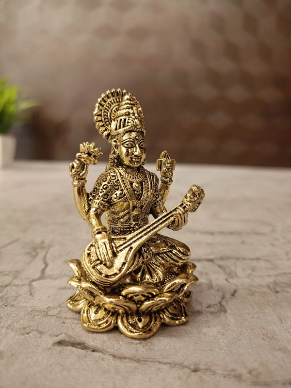 Brass Fine art Saraswathi Idol 