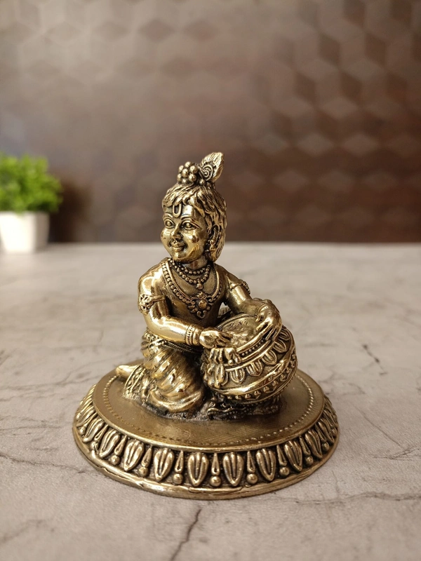  Brass Fine art Vennai Krishna Idol 