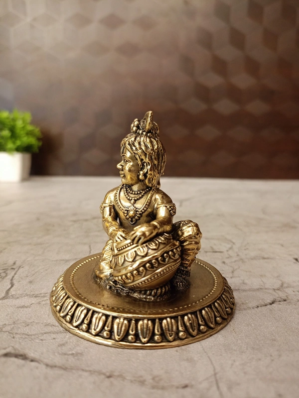  Brass Fine art Vennai Krishna Idol 