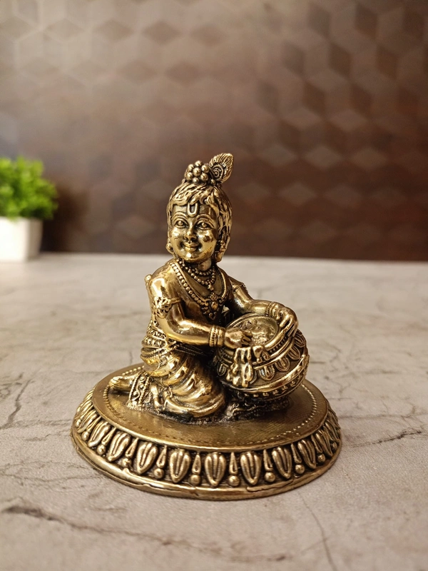  Brass Fine art Vennai Krishna Idol 