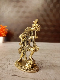 Brass Hanuman Holding Mountain Idol
