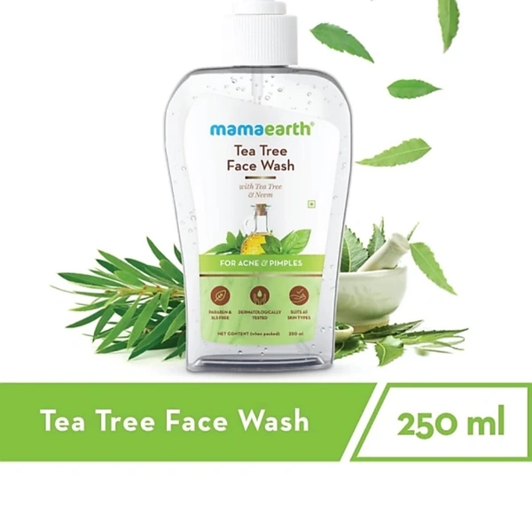 Mamaearth Tea Tree With Neem Foaming And  Pimples Free Face Wash.