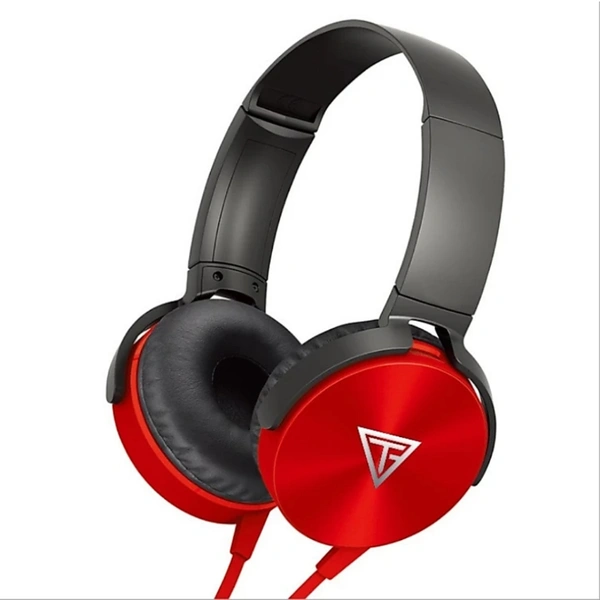 Black Headphones Smart Bass  And Comfortable For Ears. - Red