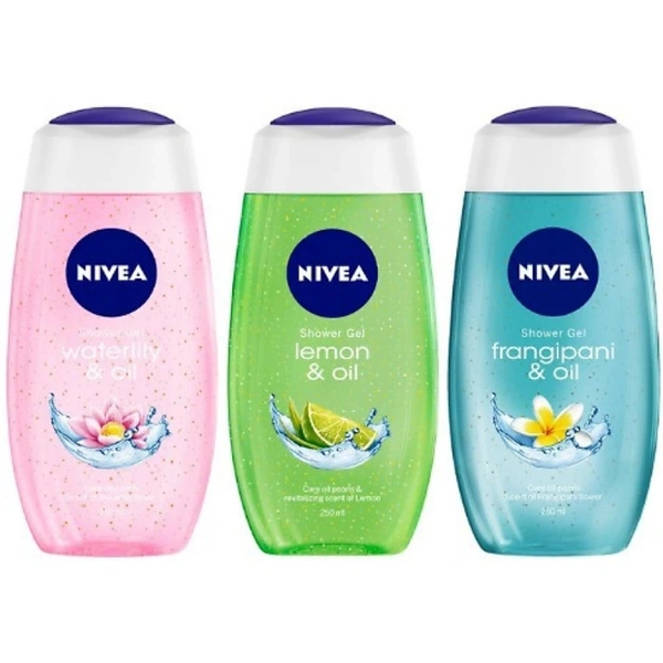 NIVEA waterlily Lemon Oil And Frangipani Showergel 3×250 ml