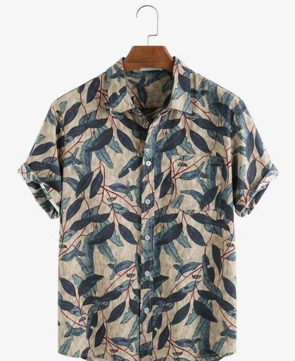 Men Printed Shirt , Beach Shirts - S