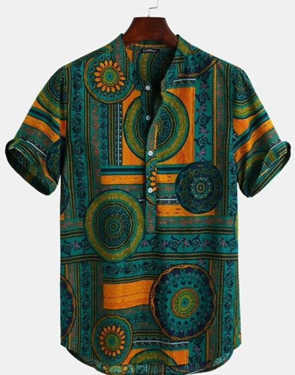 Men Printed Shirt , Beach Shirts - XXL