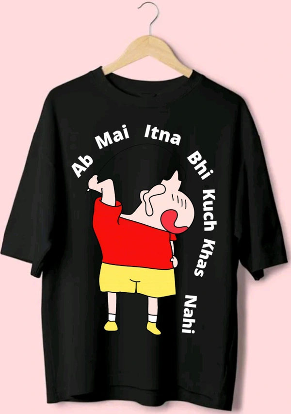 Shinchan - Ab Mai Itna Bhi Kuchh Khaas Nahi Crezy Oversize T-Shirt  - M