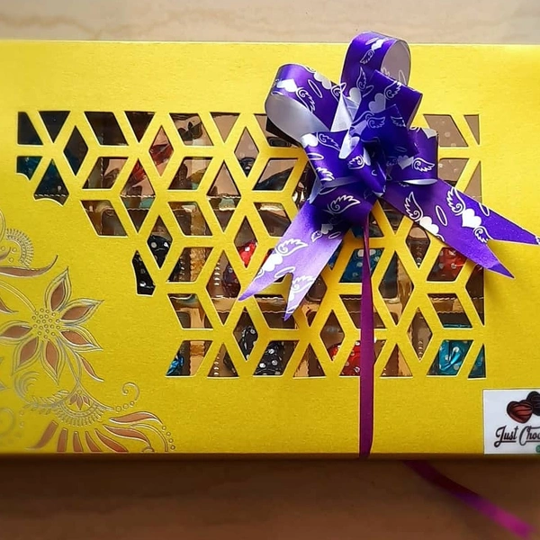 15 Cavity Chocolate Box - yellow,orange, blue,white