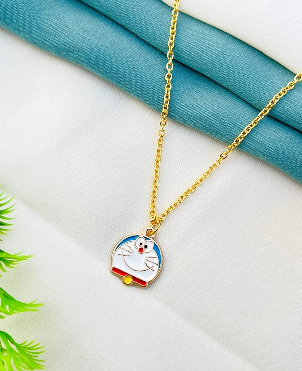Doremon Pendant For Girls And Women With Earrings - Free, Multi