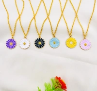 Daisy Pendant With Hoop Earrings For Girls And Women - Free, Multi